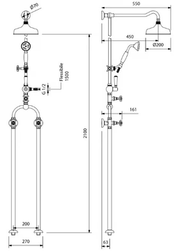JAMES - Floor standing shower panel with diverter by Park Avenue - view 3
